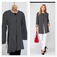 Joseph Ribkoff Black & White Gingham Print Coat Uk Size 12