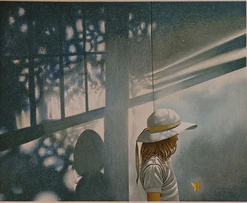 Robert Vickrey  "THE VISITOR"  Pencil Signed/Numbered  172/200 Orig. Lithograph