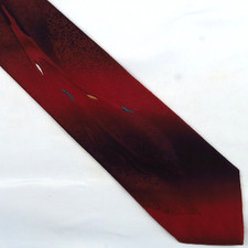Wembley Vtg Red Black Diagonal Stripe Geometric Rockabilly Mens Tie 58" x 3.5"