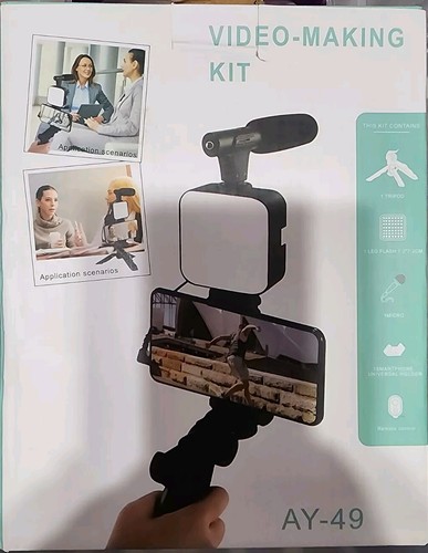 Handyständer - Mikrofon & Licht - Handgerät oder freistehend Neu in OVP ohne Fernbedienung - Bild 1 von 3