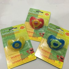 12 Pcs Sesame Street Elmo Big Bird Cookie Monster Pacifiers PDA FREE 0 MONTH
