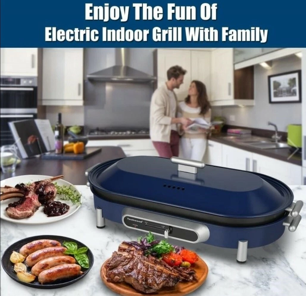 Electric Grill Indoor, Techwood Indoor Electric Grill Griddle Portable  Korean