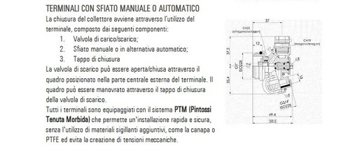Collettore acciaio per RISCALDAMENTO con flussimetri, vitoni e valvola sfiato - Picture 8 of 9