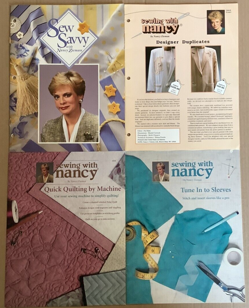 (4 BOOKS) Nancy Zieman Sew SavvyDesigner DuplicatesQuick Quilting