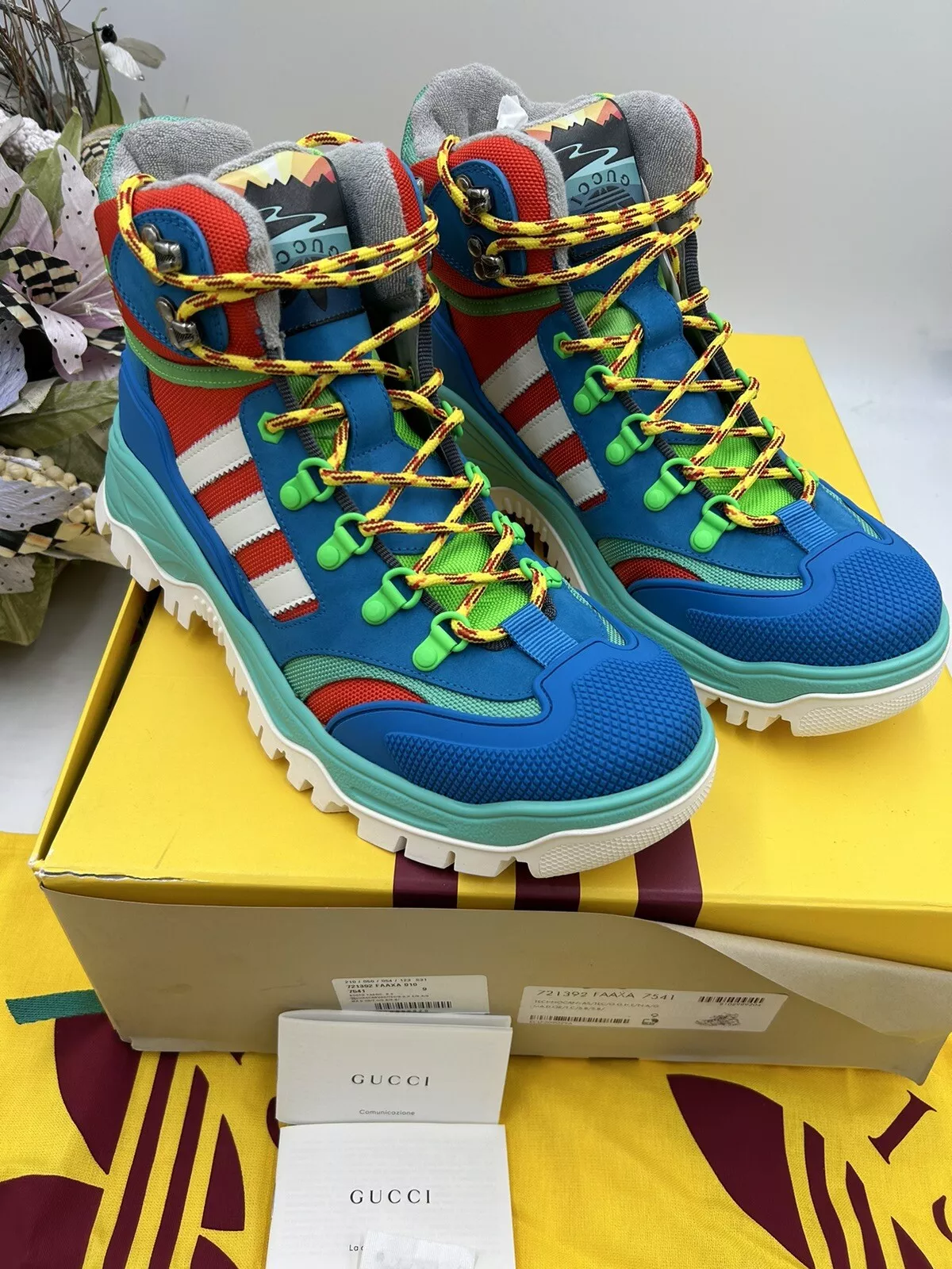 Bottes d’entraînement à lacets homme Gucci X Adidas taille 9 fabriquées en Italie