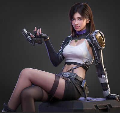 Anime Yi Jiang CGi Women Brunette Gun Tank Top  Gaming Mat Desk 7172