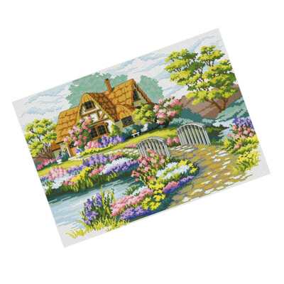 Stamped Cross Stitch Kits with Pre-printed Cottage Pattern ...