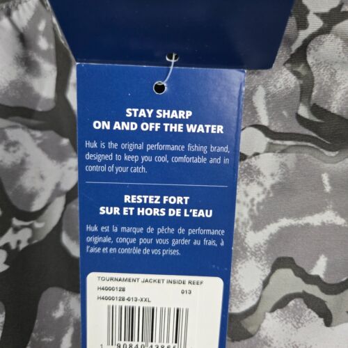 HUK New $240 Mens Wind/Waterproof Hooded Shell Jacket Sz 2XL Smoke Camo Fishing - Picture 17 of 23