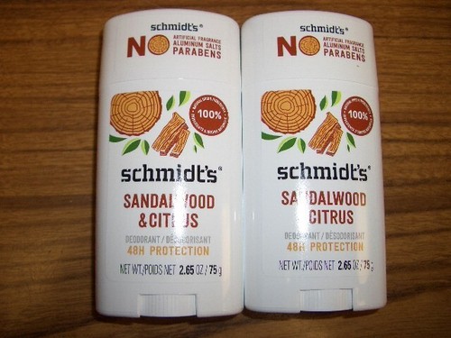 2-Schmidt's Sandalwood & Citrus Natural Deodorant Stick - 2.65 oz each