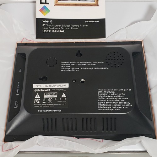 Polaroid PDWV 800RT Digital Photo Frame Rose Gold w/WiFi 4GB Memory New Open Box - Picture 15 of 17