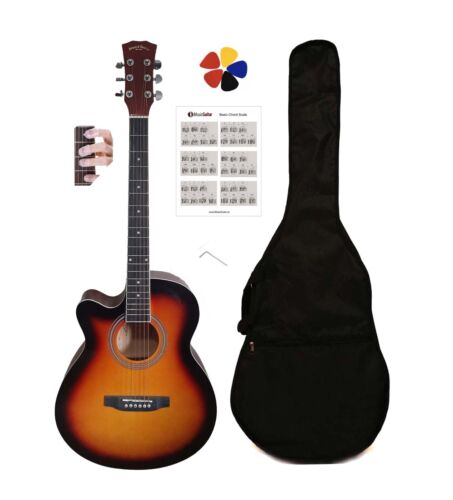 Minor Error Left handed Acoustic Guitar kits for beginners 40" Sunburst SPS376LF - Picture 1 of 8