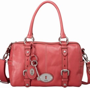 Fossil Maddox Satchel Large Dark Pink Leather Crossbody Shoulder Bag Image Is Loading Fossil Maddox Satchel Large Dark Pink Leather Crossbody