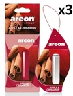 3 x Areon Liquid 5ml. Apple & Cinnamon Car Aroma Perfume Tree Air Freshener