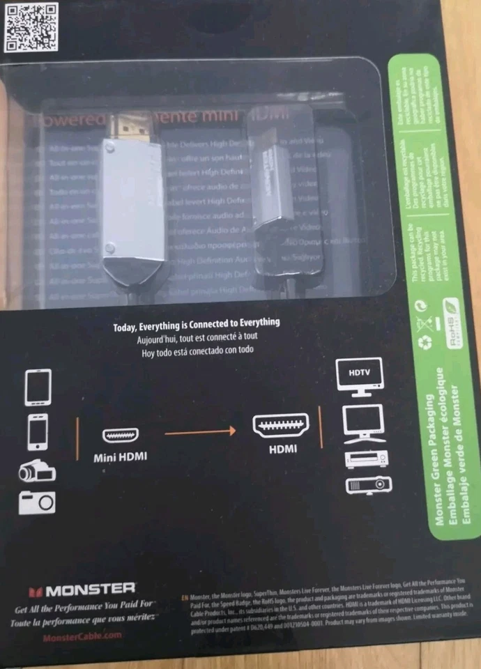 Monster Super Thin HDMI Cable 8ft , Large Quantity Avdilable. - Image 3 of 4