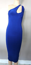 Fashion Nova Sleeveless Sexy Royal Blue Bodycon Dress One Shoulder Size S