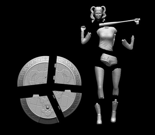 Harley Quinn File STL for 3D Printing two size 1: 4 FDM-FFF 1: 10 DLP-SLA-SLS - 第 11/12 張圖片
