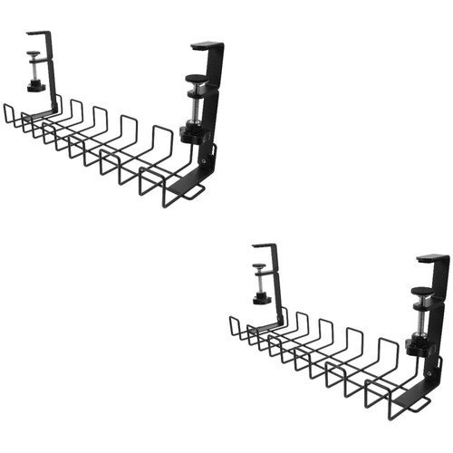 2 Pack Table Clip Socket Storage Rack Office Cable under Desk Organiser