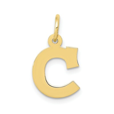 Echt 10kt Gelbgold kleiner Block Initiale C Charm