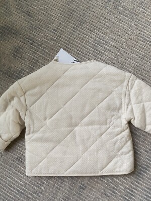 NEW ZARA BABY BOY GIRL IVORY DIAMOND QUILTED COTTON JACKET