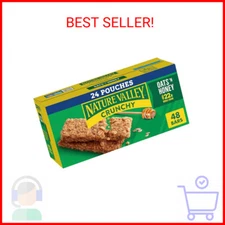 Nature Valley Crunchy Granola Bars, Oats 'n Honey, 48 Bars, 35.76 OZ, 24 Pouches