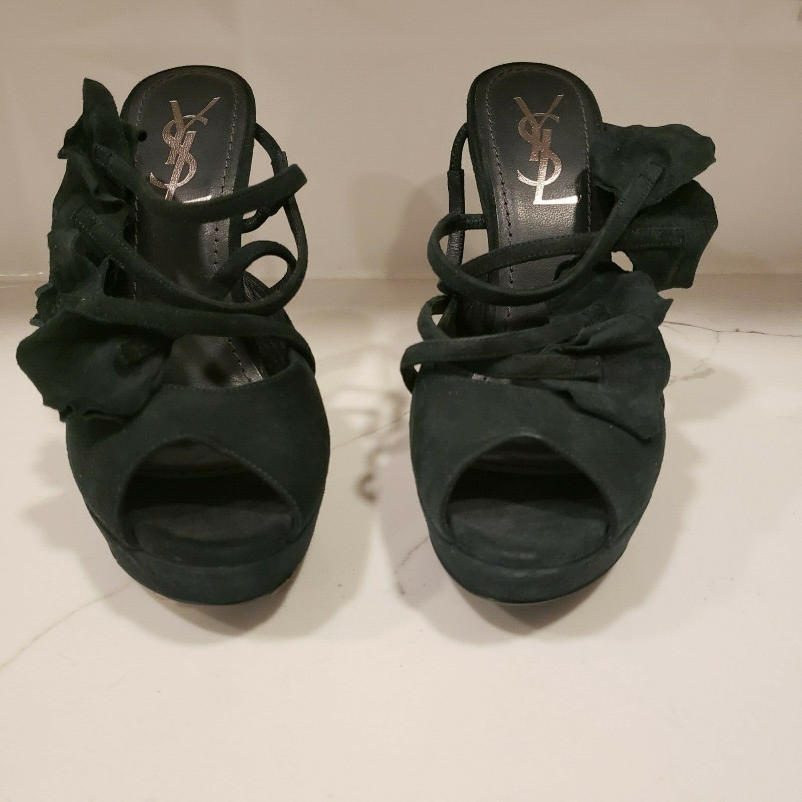 Sandali YSL Yves Saint Laurent GAIA plateau petali fiori scarpe tacchi 36 $895