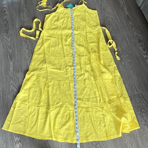 Melissa Odabash Swim Beach Dress Womens Medium Fru Lemon Yellow Tiny Flaw - Picture 9 of 11