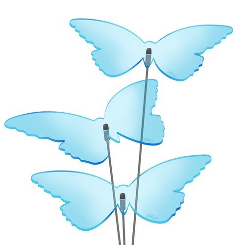 3 Stück SUNPLAY Sonnenfänger Ø20cm Suncatcher Gartenstecker Schmetterlinge BLAU - Bild 1 von 7