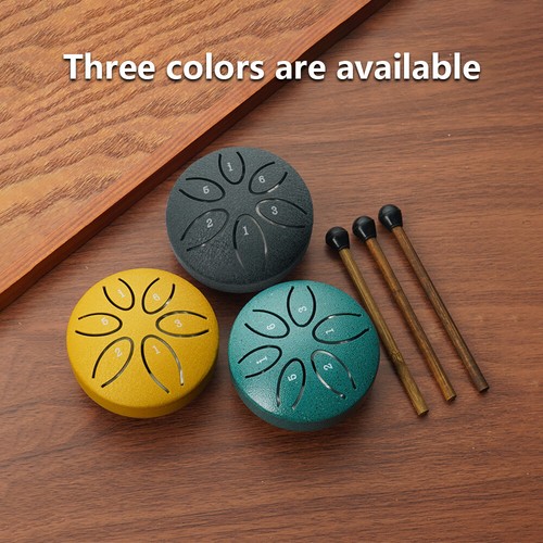 Steel Tongue Drum 3 Inch 6 Notes Percussion Instrument Balmy Drum with Drum B8Z7 - Picture 3 of 9