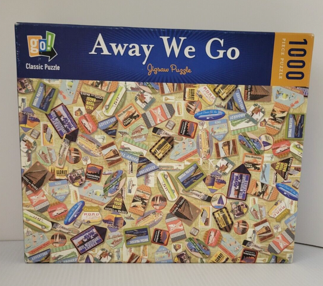 Go! Classic ~ 1000 Piece Jigsaw Puzzle ~ AWAY WE GO Travel Vacation