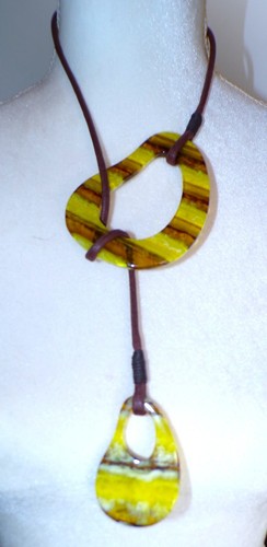 Sobral Terra Namibia Reversible Lariat Style Artist Made Necklace - Picture 3 of 9