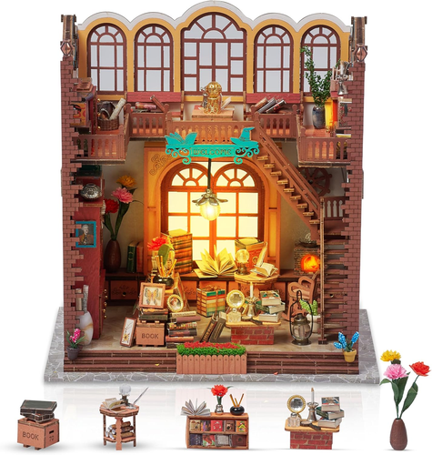 DIY Book Nook Kit - Enchanted Miniature Bookstore for Adults and Kids - Real Woo - Picture 11 of 12