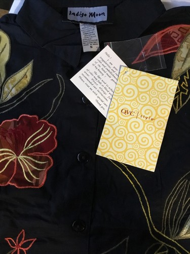 QVC Indigo Moon Size Small 2 Piece Shirt Set . Button Up Blouse Long Sleeve T11 - Picture 3 of 6