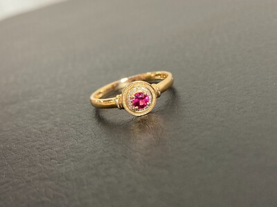 Ring 18 Karat Gold rosa Spinell Diamant