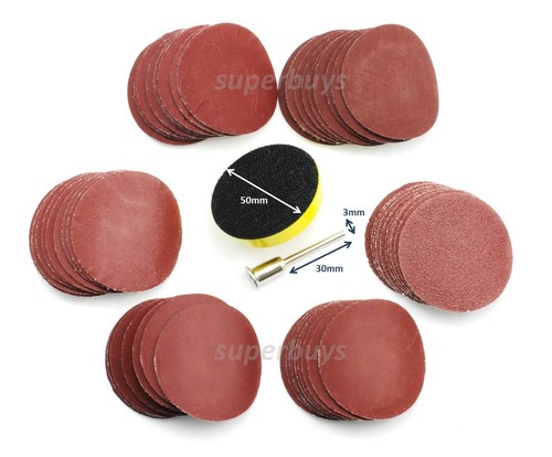 62 piezas lijadora de lijado almohadilla de respaldo de 50 mm para broca giratoria broca de papel de lija herramienta de disco - Imagen 2 de 6