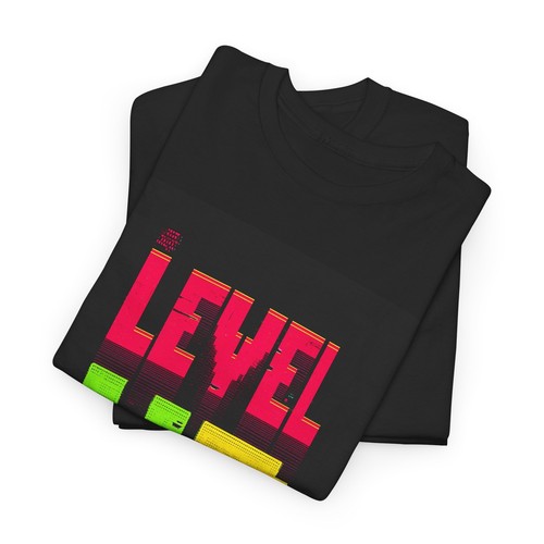 "Level Up" Unisex Heavy Cotton Tee, Gamer Shirt, Video Game Shirt, Birthday - Picture 11 of 11