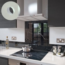 Premier Range "12 - Black Marble with White" Glass Splashback