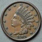 1863 64/362a Patriotic Civil War Token R-4 Ef