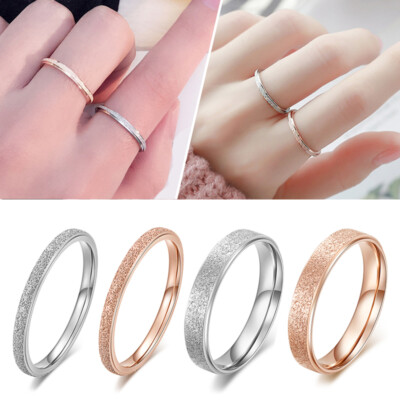 Couple Ring Engagement Frosted Ring Classic Simple Style Charm Ring Finger Dec 