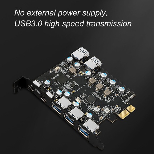 Carte 'extension PCI E Vers USB 7 Ports 5 Gbps USB A USB C PCI Express Card - Photo 9/12