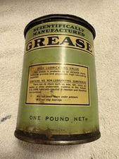 Vintage Scientifically Manufactured Grease One Pound Can Green