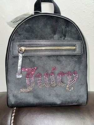 Juicy Couture Big Spender Velvet Backpack Black Velour Juicy Couture Liquorice Black Velvet Big Spender Backpack  main image 3