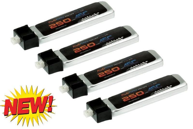 PowerHobby 1S 3.7V 250Mah 45C Lipo Battery (4) : Blade MCX