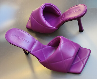 IT35.5★SALE★春夏BOTTEGA VENETA★パデッドミュールLIDOピンク Bottega Veneta - Lido Pink Hollyhock Woven Leather Flat Slide