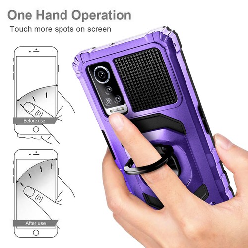 For BLU G91 Max Case Shockproof Ring Stand Phone Cover with Tempered Glass - Picture 32 of 32