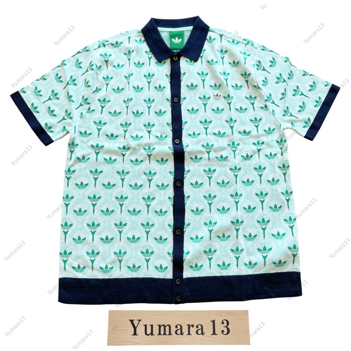 adidas Originals knit polo shirt White Clear Mint KB3790 Japan