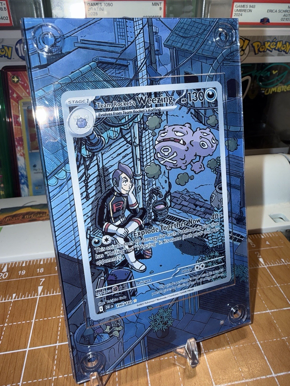 Team Rocket's Weezing AR 105/098 Glory of Team Rocket Pokemon Extended Art Case