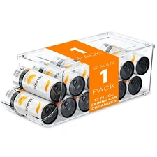 Skinny Can Organizer for Refrigerator, Stackable Tall Skinny Soda Pop Can Hol...