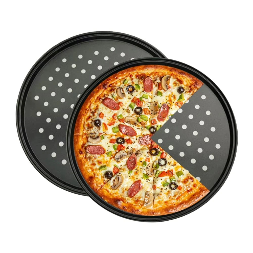 11 Inch Pizza Pan for oven, Round Nonstick Pizza Pans with Holes, Carbon Stee...