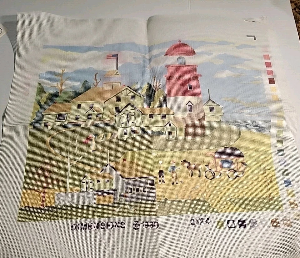 Dimensions Needlepoint Kit 2124 Lighthouse Living 1980 Charles Wysocki - Image 3 of 4
