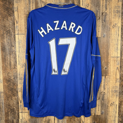 Chelsea FC 2012-13 Home Long Sleeve Soccer Jersey HAZARD #17